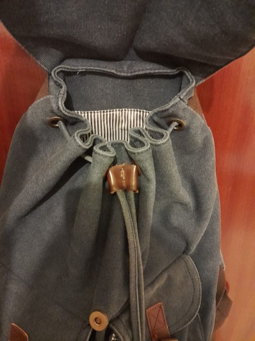 Mochila Vintage em lona de algodão resistente com bolsos