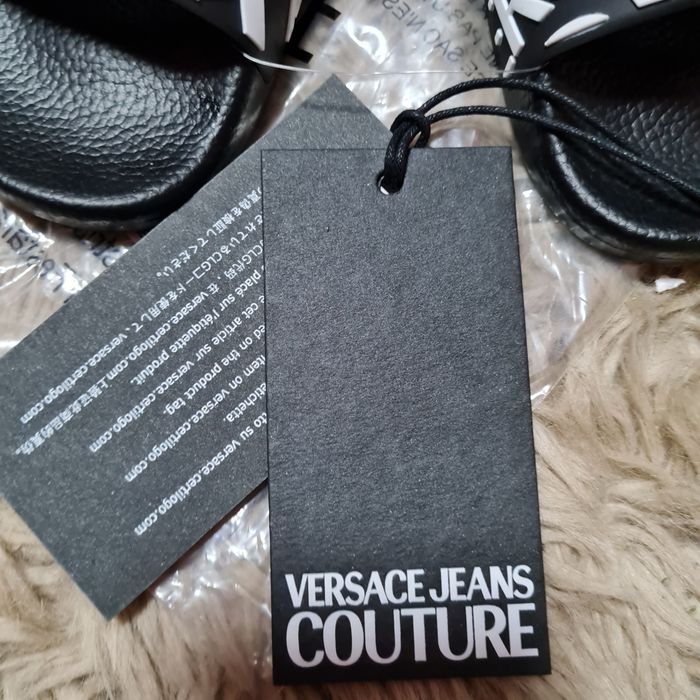 Versace jeans Coulture klapki nowe czarne r. 36 z napisem logo