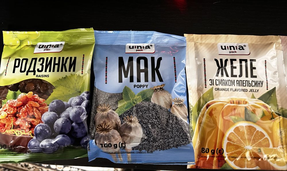 Родзинки     Изюм  Желе  Мак Цукати
