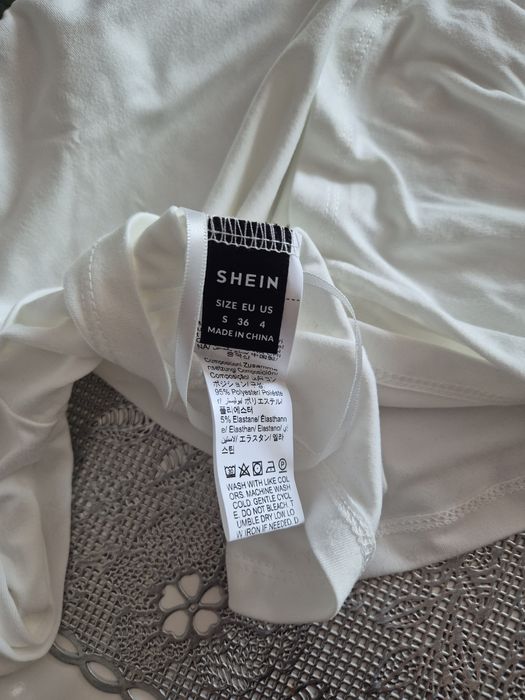 Biała bluzka hiszpanka z długim rękawem – SHEIN