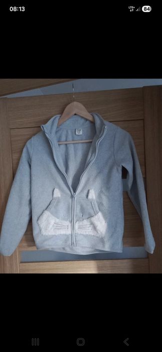 Ciepły szary polar Cool Club dla dziewczynki 140