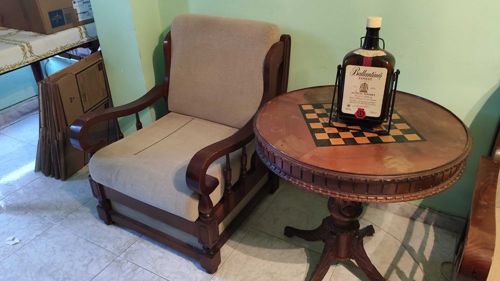 Sofá-cama de sala vintage com Poltrona conjunto