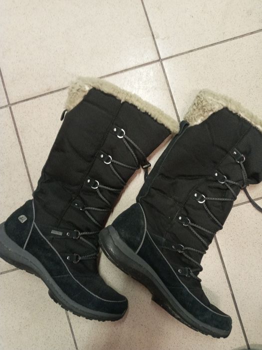 Buty zimowe kozaki śniegowce CLARKS 39r gore-tex wełna 25,5cm wkładka