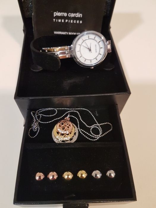 zegarek Pierre Cardin, zawieszka i kolczyki Nowy