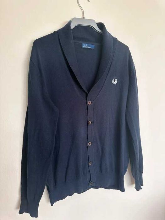 Fred Perry kardigan granatowy | klasyk premium | unisex vintage vibe