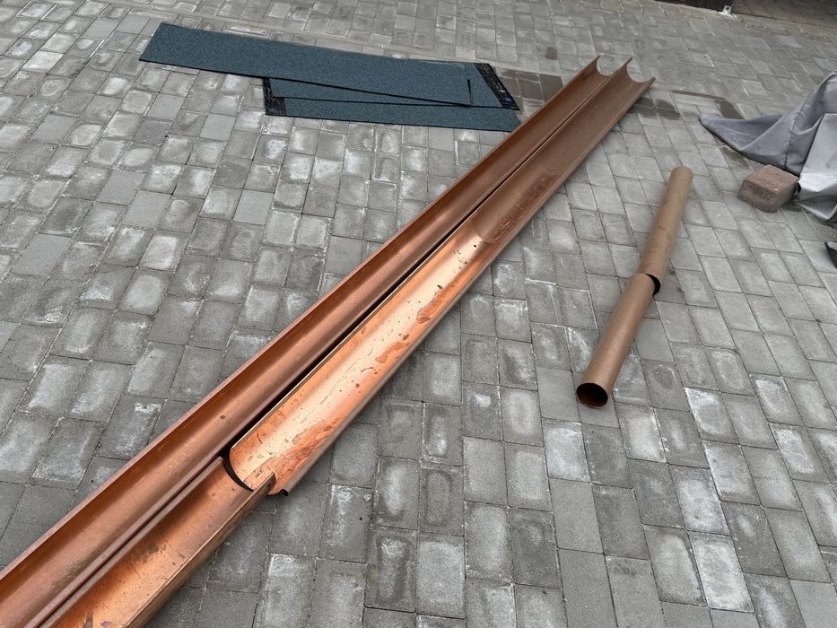 Nowe rynny miedziane