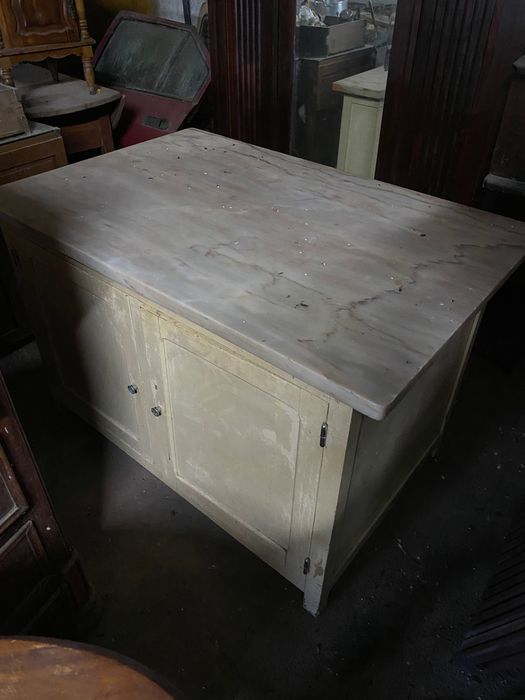 Móvel Mesa taberna Ilha cozinha rústico Anos 40 Mármore 1,20 mt