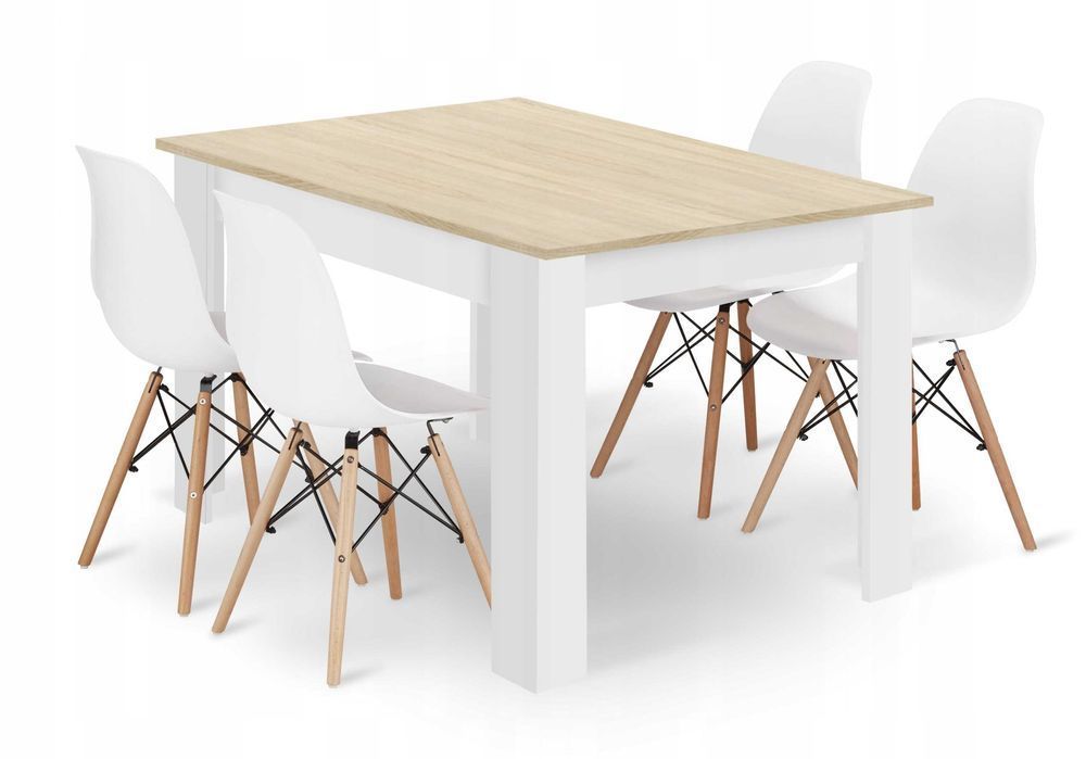 NOWY Stół z Krzesłami do Jadalni Kuchni Salonu Drewniany Loft Sonoma