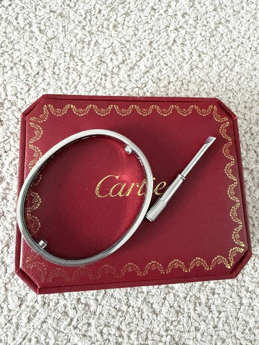Bransoletka Cartier Love roz 16 srebrna