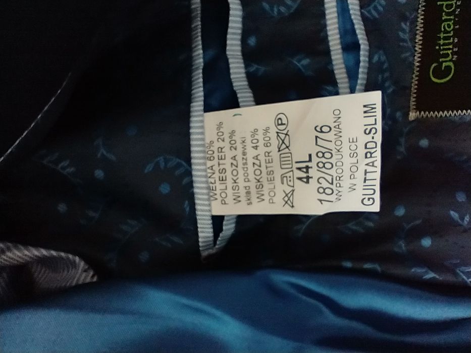 Garnitur Guittard 182/88/76 slim granatowy