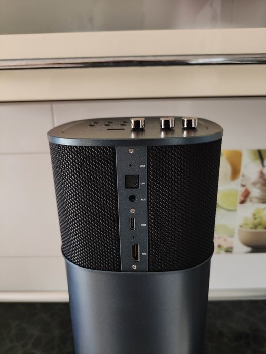 Потужна Bluetooth колонка вежа Abramtek E500 200W Hi-Fi акустика з еквалайзером, HDMI ARC, AUX, USB та об'ємним звуком 360