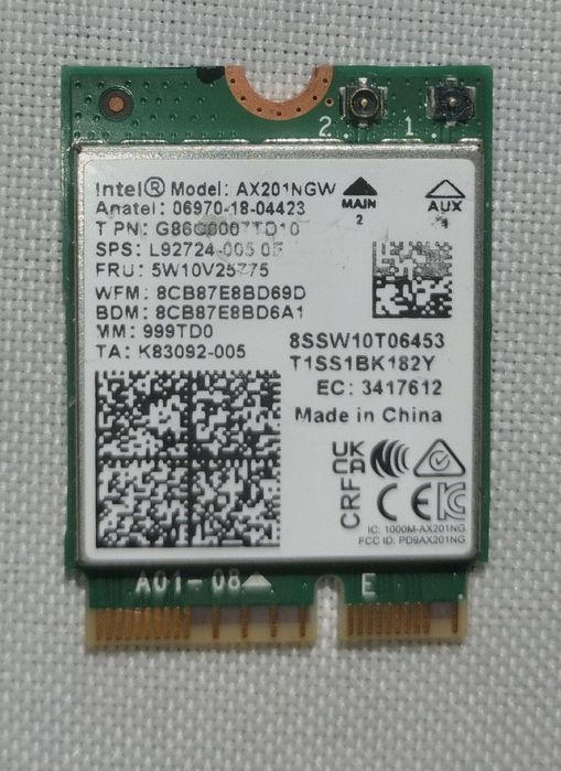 Karta Wi-Fi Intel AX201NGW [USZKODZONA]