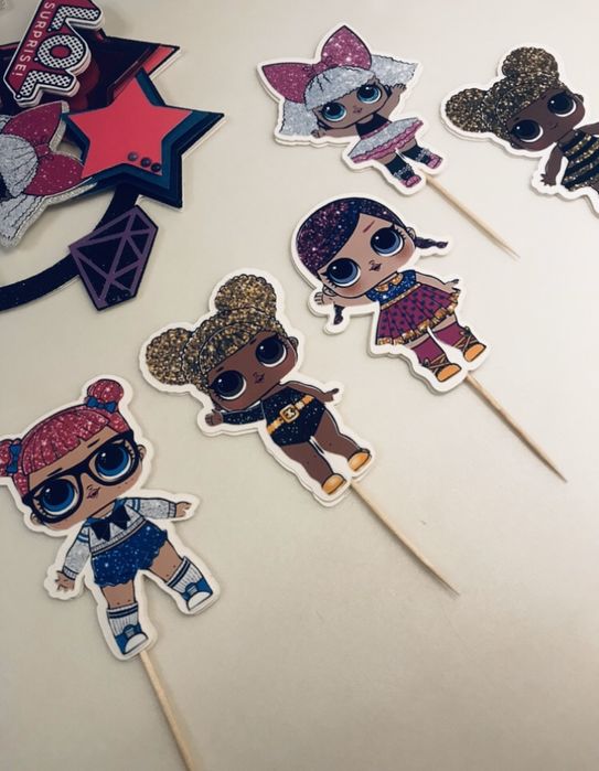 Piki LOL Surprise laleczki dekoracja na tort