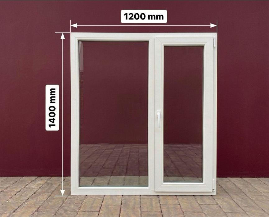 Нове пластикове вікно 1200×1400 WDS Trio Вікна на замовлення ЗА 3 ДНІ