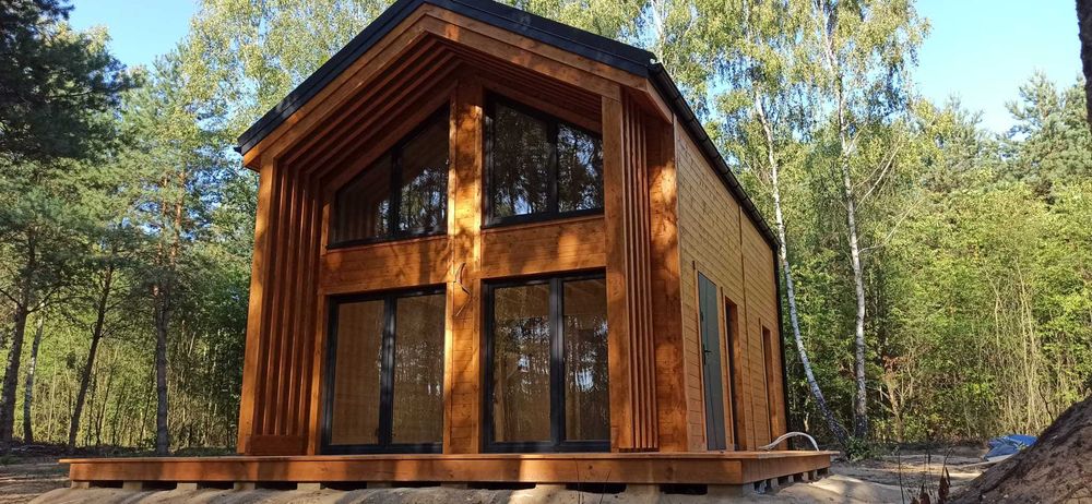 Drewniany domek letniskowy Horyzont 65 + 21 m2 - ROD, ośrodek wypoczyn