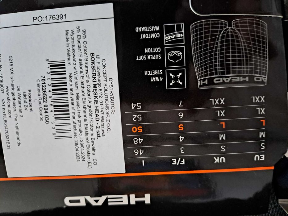 Bokserki HEAD Athletic fit - różne wzory, kolory, rozmiary - dwupaki