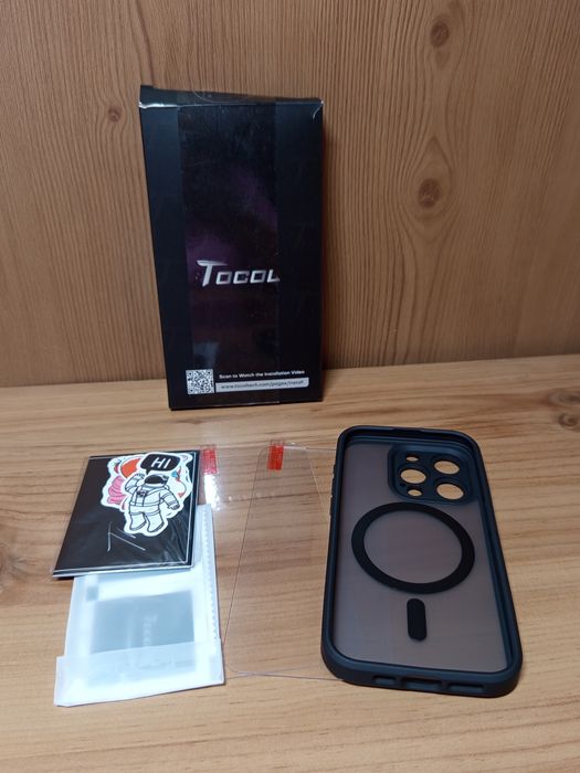 Case do iPhone 15 Pro, 2 sztuki szkła hartowanego