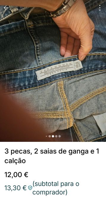 Lote de e saias e 1 calcoes em ganga