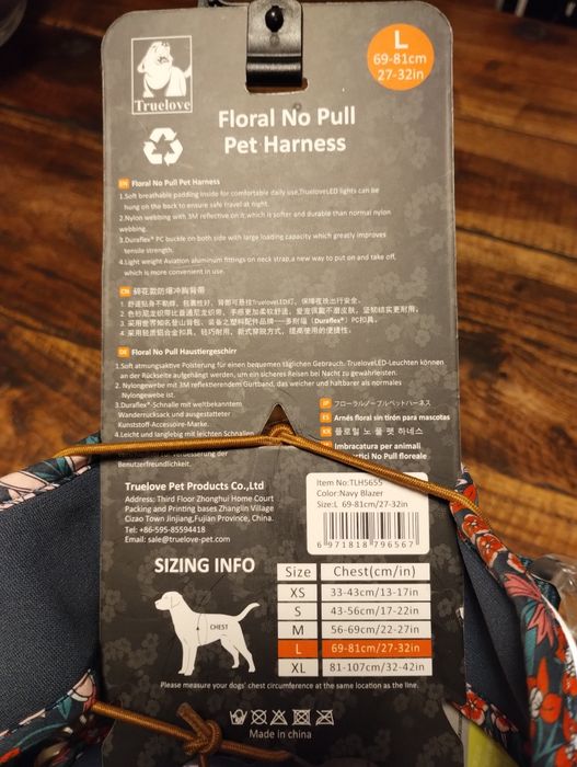 Nowe  komfortowe szelki dla psa TruLove  r. L  guart
