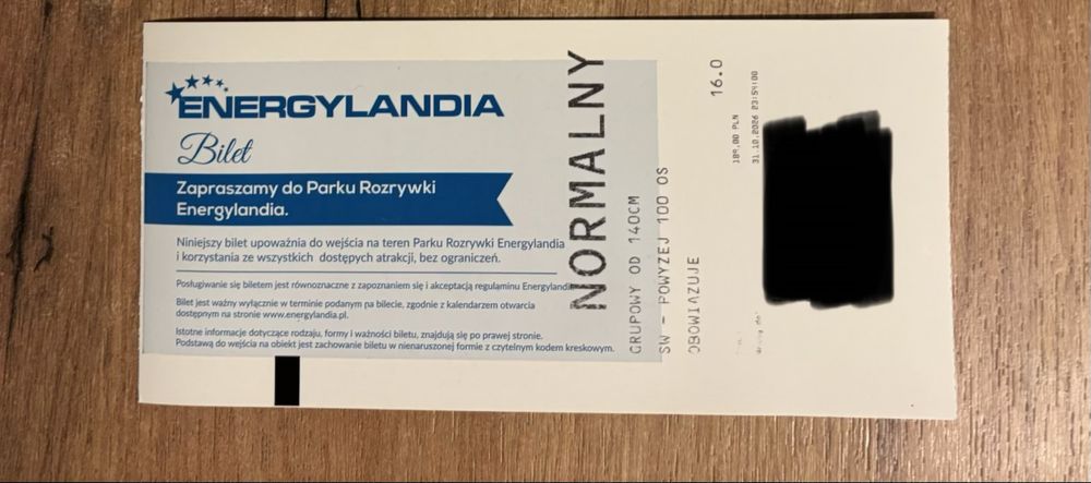 Bilet  Energylandia