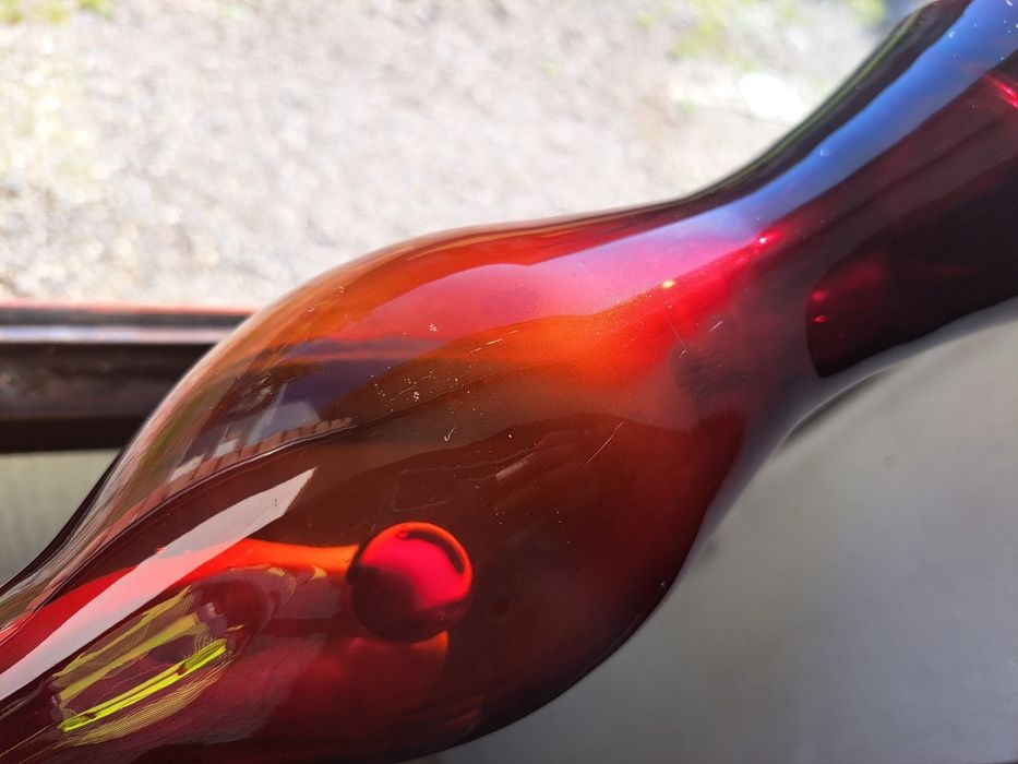 Wazon dzban amfora szklany czerwony Szkło Artystyczne Sudety Horbowy