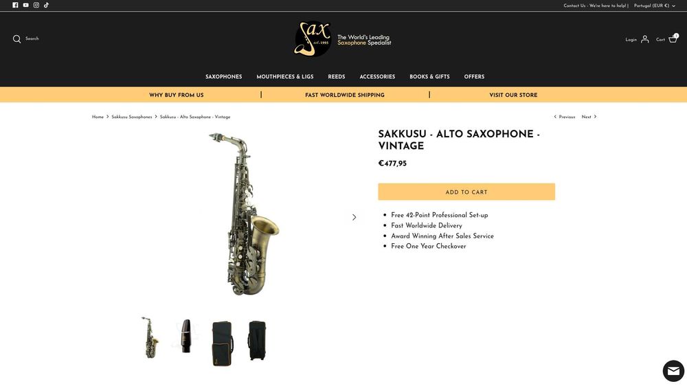 Saxofone ~ conjunto completo de iniciação