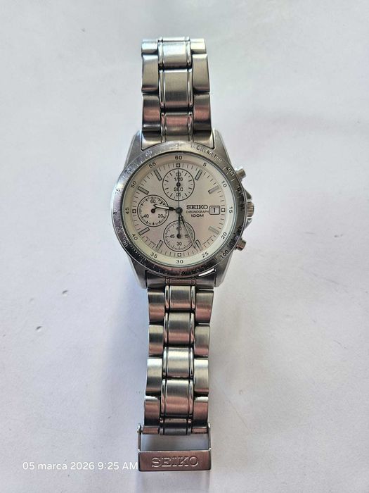 Seiko Chronograph 100M – stalowy zegarek męski – Japoński rynek