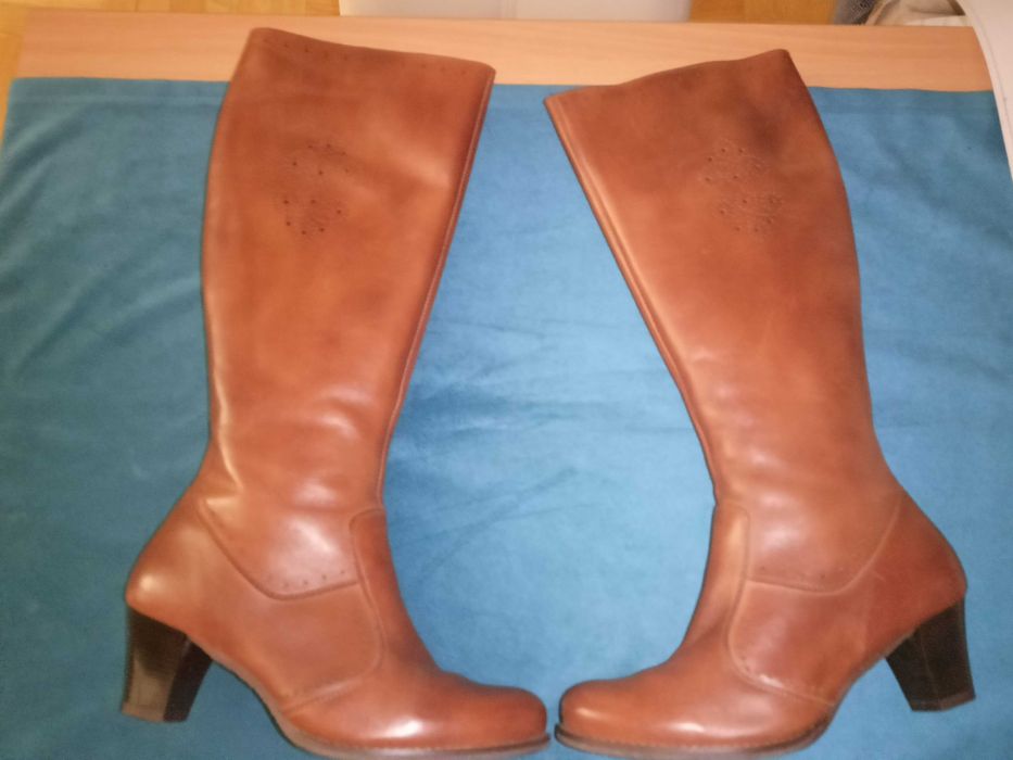 Kozaki brązowe skóra, rozmiar 38
