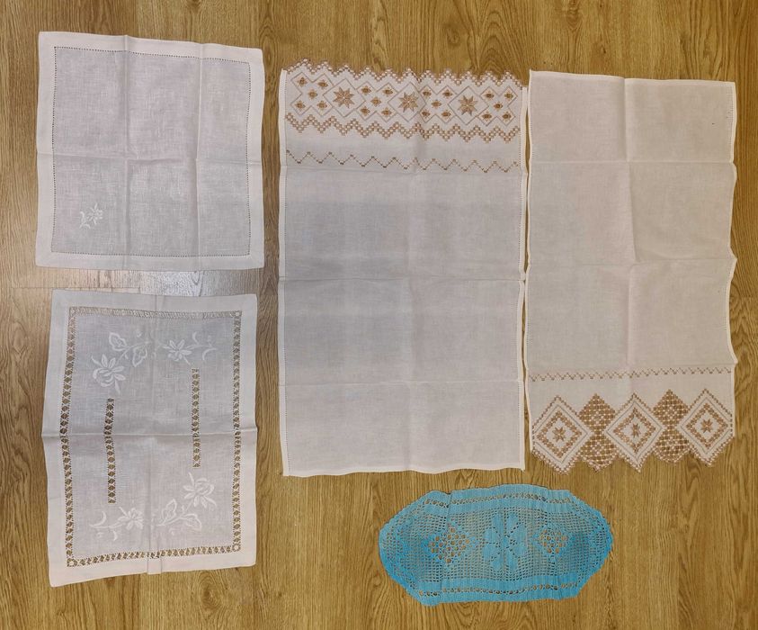 Toalhas, Naprons e Guardanapos antigos bordados