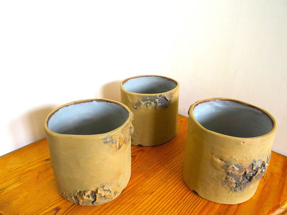 Doniczki artystyczne - beżowe 3 szt.