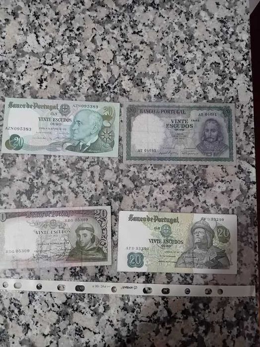 4 Notas Antigas de 20$00
