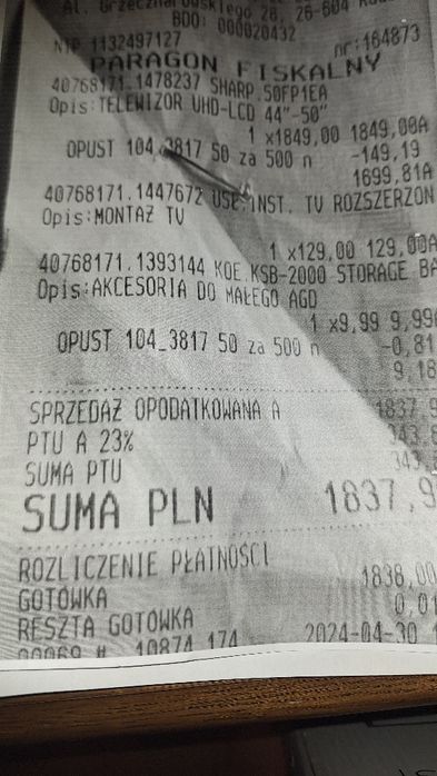 Telewizor  50 cali sharp nowy na gwarancji