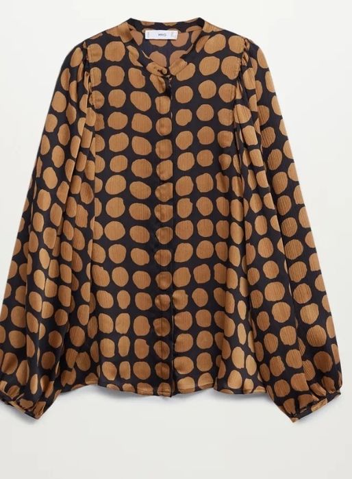 Нарядна блузка Mango з геометричним принтом