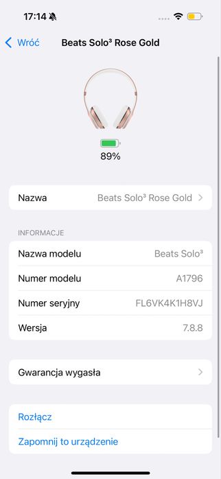 Beats Solo 3 Wireless Rose Gold Słuchawki Bezprzewodowe Różowe Złoto B