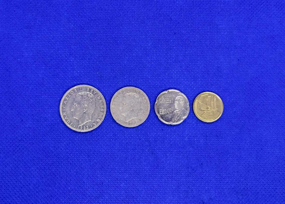 Lote de 4 moedas correntes Pesetas