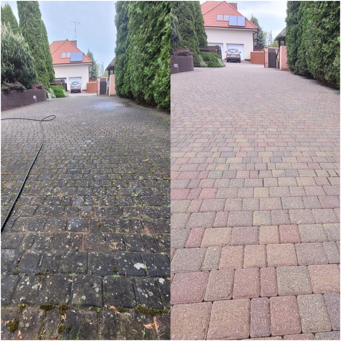 Mycie kostki brukowej elewacji dachów paneli fotowoltaicznych malowani