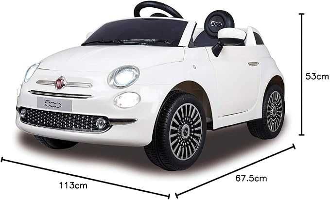 Auto dla dzieci Fiat 500 12V-2 silniki napędowe akumulator,  LED