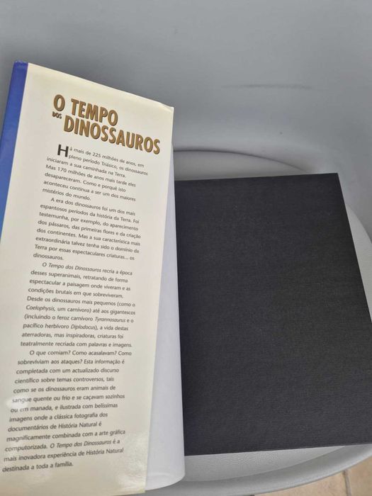 Livro de Capa Dura "O Tempo dos Dinossauros" de Tim Haines, Bom Estado