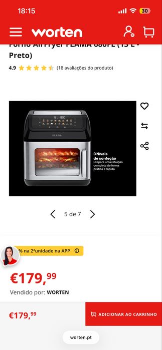 AirFryer FLAMA 686FL (13 L - Preto) - NOVA com garantia