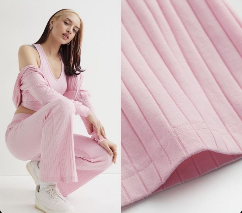 Штаны широкие клеш бежевые на высокой посадке h&m