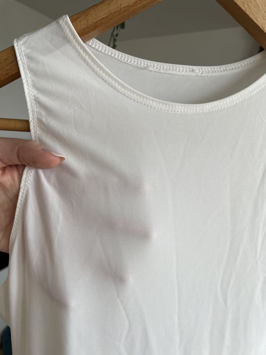 Cienkie białe body na ramiączkach stringi Flounce Club XL L 40 42