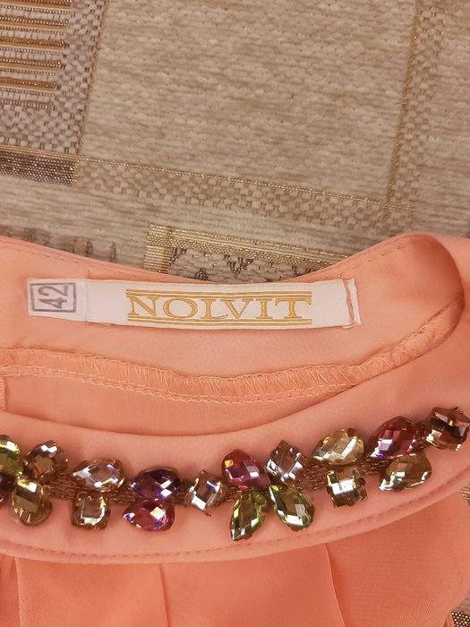 Платье персиковое шифоновое летнее