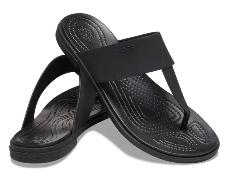Босоножки Crocs Tulum Flip.  Цвет Black/Black