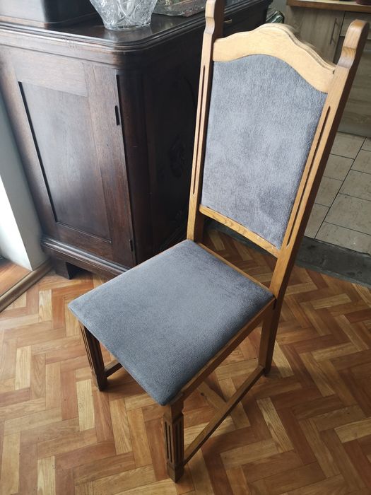 Stół dębowy solidny, 6 krzeseł
