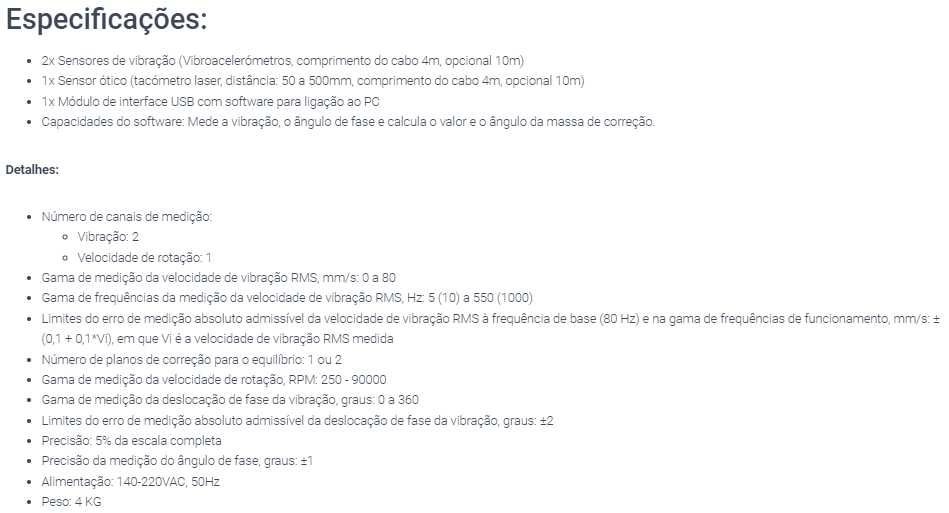 Equilibrador dinâmico Balanset-1A OEM