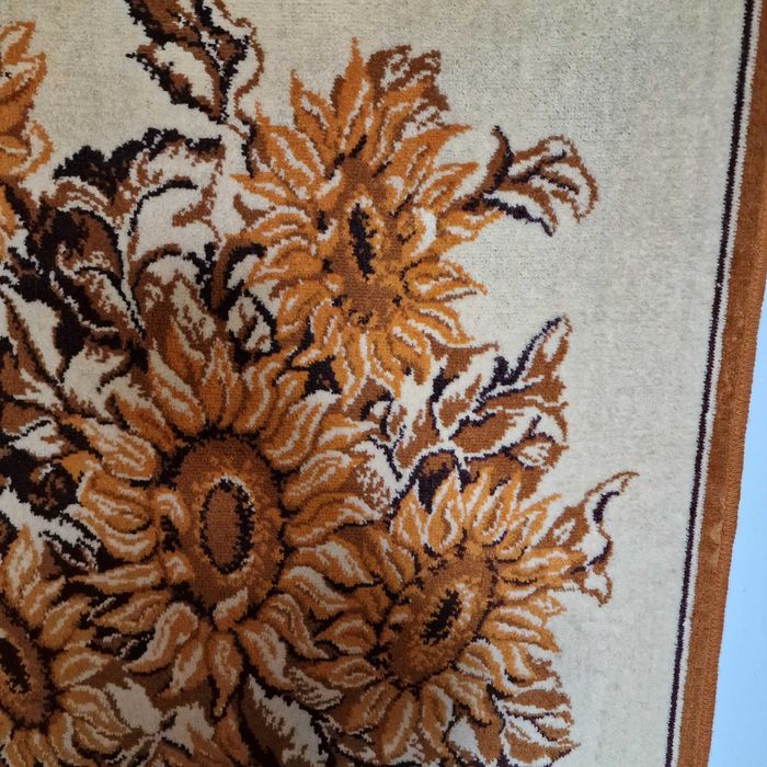 Dywan obraz ścienny kilimek słoneczniki PRL