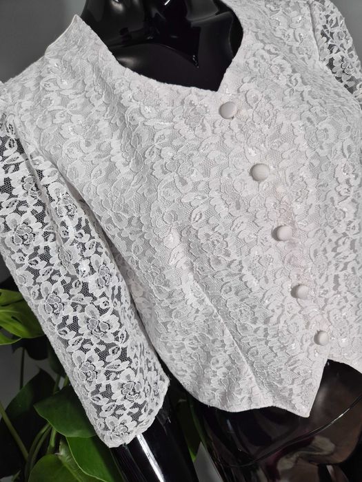 Biała bluzka damska marynarka koszula Ecco XS 34 S 36 elegancka