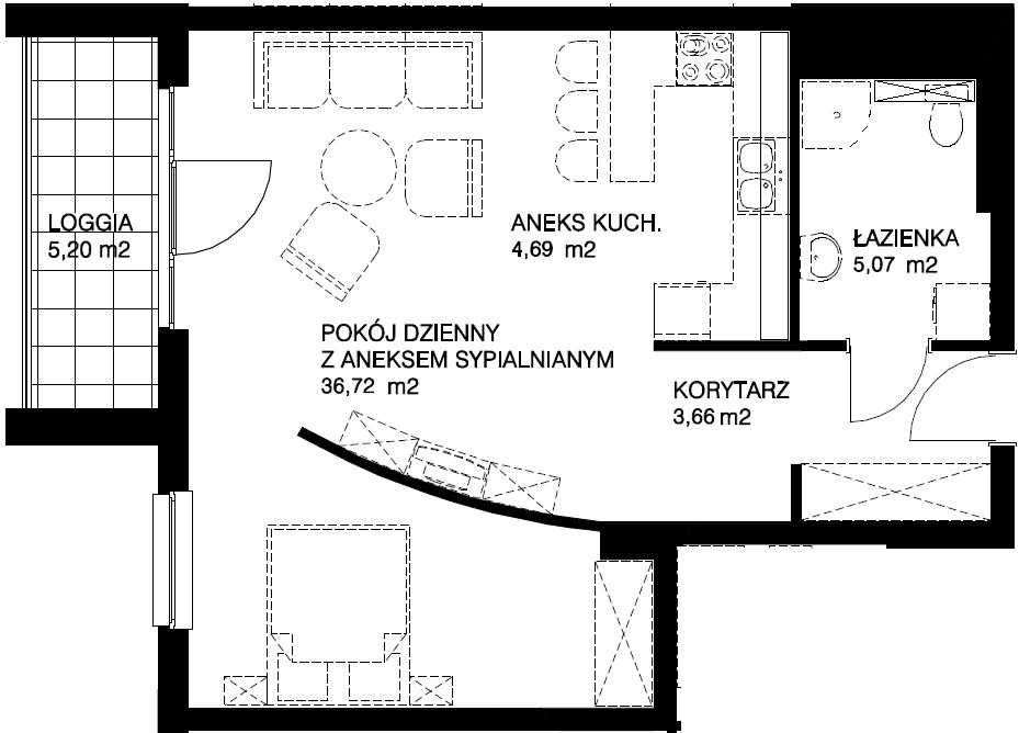 Mieszkanie na wynajem 50 m2