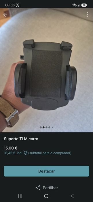 Suporte para Telemóvel  em automóvel