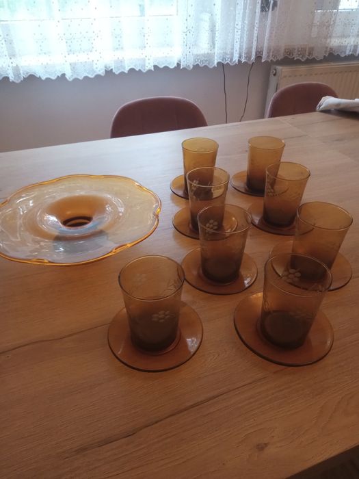 Patera do ciasta + talerzyki + szklanki